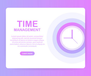 time management banner with character and text vector image