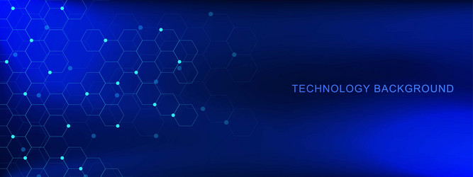 abstract hexagons with particles for network vector image