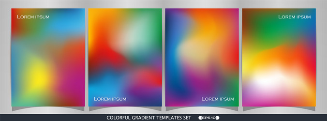 abstract of colorful gradient template set vector