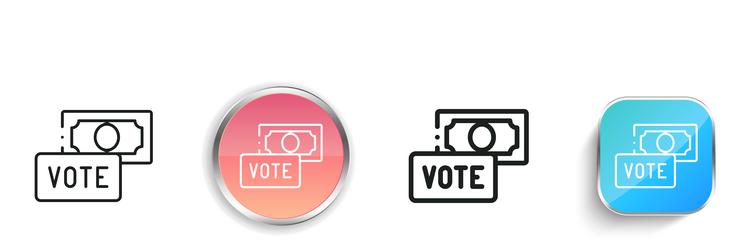 bribe icon thin linear regular and button style vector image