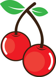 Cherry logo template icon Royalty Free Vector Image