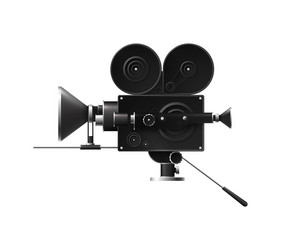 Cinema camera realistic composition vector