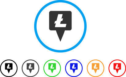 litecoin map pointer rounded icon vector image