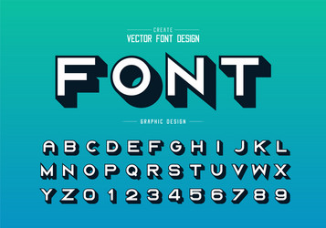 shadow font bold alphabet and number design vector image