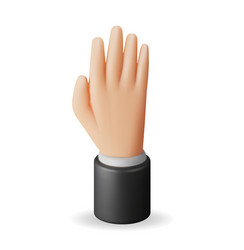 3d hand showing five fingers isolated vector