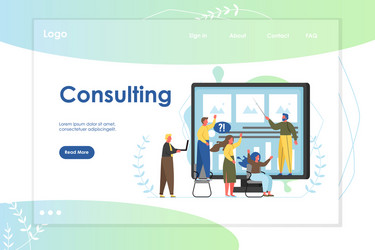 Consulting website landing page design vector