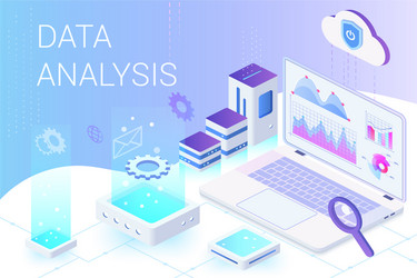 Data science banner web icon for computer science Vector Image