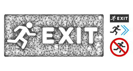 Emergency exit polygonal web mesh vector
