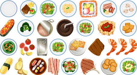 Food collection on white background vector