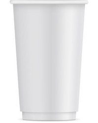 Tall paper disposable cup mock up isolated Vector Image