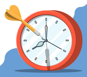 Target with Dart and Clock vector image