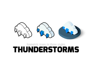 thunderstorms icon in different style vector