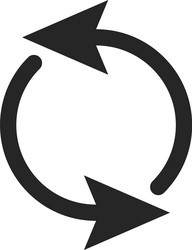 two arrows rotating in a circular motion creating vector image