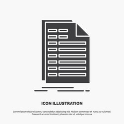 bill excel file invoice statement icon glyph gray vector image