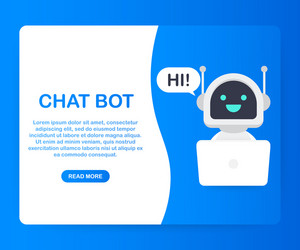 chat bot using laptop computer robot virtual vector image