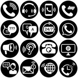 Set of simple icons on a theme technical support vector