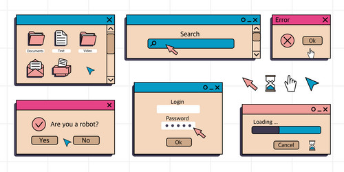 a set of user interface elements ui and ux themes vector image