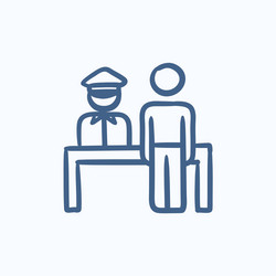 Airport security sketch icon vector