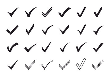 check mark icons verification and approval marks vector image