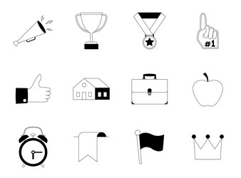 Miscellaneous elements thin line icon set vector