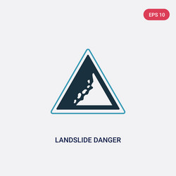 Two color landslide danger triangular traffic vector