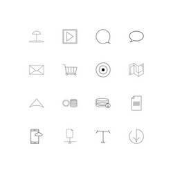 Web linear thin icons set outlined simple vector