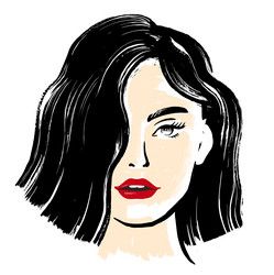 young woman face portrait model for design Vector Image