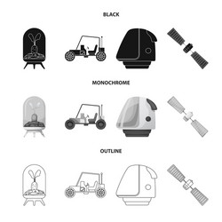 Isolated object of mars and space sign collection vector