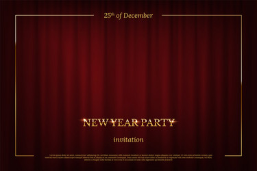 new year party invitation design template red vector