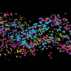 pyramids in empty space chaotic particles design vector image