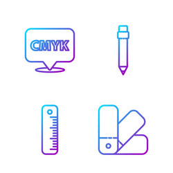 set line color palette guide ruler speech bubble vector image