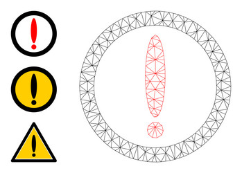 web net round warning icon and other icons vector image