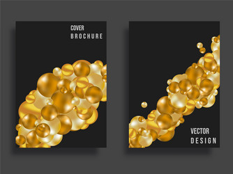 Abstract cover design gradient golden balls vector