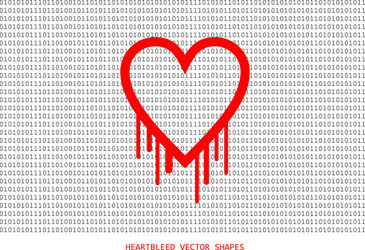 heartbleed openssl bug shape bleeding heart vector