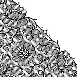 Lace ornamental background with flowers vector