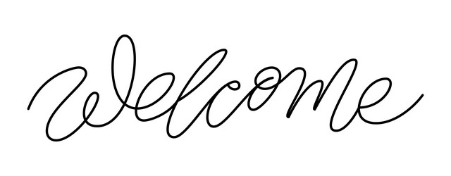 welcome phrase single line wavy title header sign vector