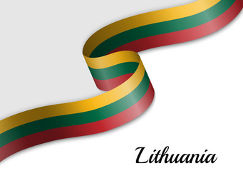 Lithuanian Flag Ribbon Banner vector