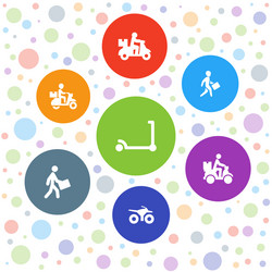 Scooter icons vector