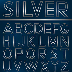 silver alphabet letters vector