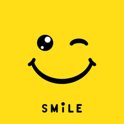 smile sign icon label logo symbol on yellow vector