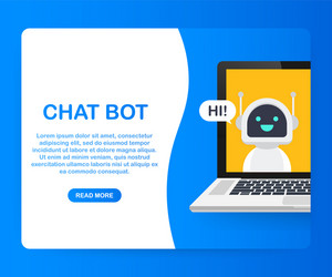 Chat bot using laptop computer robot virtual vector