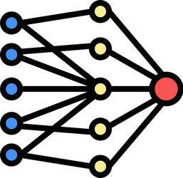 Single layer neural network color icon vector