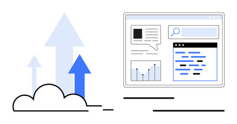 growth and analytics concept with arrows data vector image