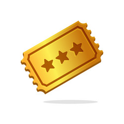 vintage theatre golden ticket on white background Vector Image