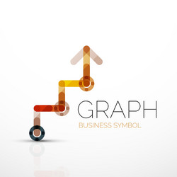 abstract logo idea linear chart or graph vector image
