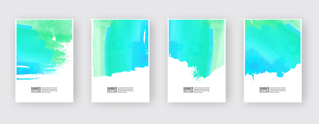 abstract watercolor color design banner set vector