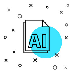 black line ai file document download button vector image