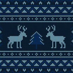 Blue knitted winter seamless pattern Royalty Free Vector