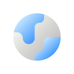 earth planet flat gradient two-color ui icon vector image