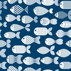 funny cartoon fishes seamless background cute